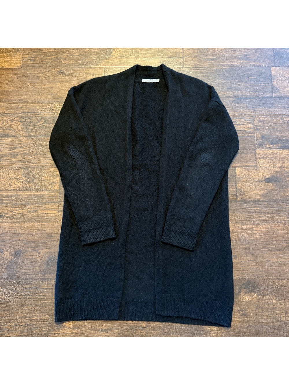 Vince Women 100% Cashmere Long Duster Cardigan Sweater Solid Black Size S Small